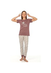 Resim Vishenka Modal Baskılı Kadın Pijama Takımı Gül Kurusu Gülkurusu 