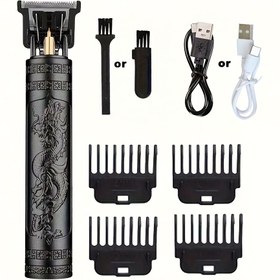 Resim 1 adet Lityum Pil ile Profesyonel Elektrikli Oymalı Saç Kesme Makinesi - USB Şarj Edilebilir, Mekanik Tıraş Erkek Saç ve Sakal Kesimi için, Berberlik Kalitesinde Güzellik Aracı, Babalar Günü Hediyesi, Bakım Aksesuarı, Şık Tasarım, Dayanıklı Yapı, Yüksek Kaliteli Malzeme, Kişisel Bakım 