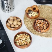 Resim Akasya Home 4'lü Yuvarlak Çerezlik - Kahverengi - 11 cm 