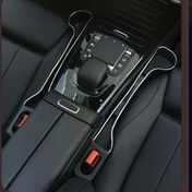 Resim 2'li Paket Araç Koltuk Aralığı Düzenleyiciler - Bardak Tutuculu, Telefon ve Kalem Yuvalı Çok Fonksiyonlu Saklama Kutusu, Ön için Dayanıklı Plastik Ergonomik Tasarım 
