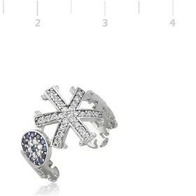 Resim Gümüş Nazarlı Kar Tanesi Ayarlamalı Bayan Yüzük (510780781) 