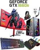 Resim DMC N59x (PUBG,GTA 5) Ryzen 5 5500,16gb,500gb 256gb,6gb Gtx1660,24"180hz Oyuncu Masaüstü Bilgisayar 