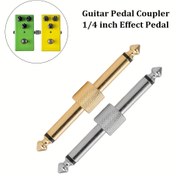Resim Gitar Pedal Bağlantı Parçası, 1/4" Efekt Pedalı ile Pedal Bağlantı Parçası Altın Kaplama Gitar Pedal Bağlantı Parçası 6.35mm Erkek - Erkek Düz Fiş, Yer Tasarrufu Sağlayan Gitar Pedal Panosu Bağlantı Parçası 