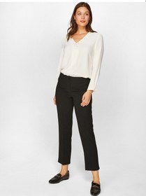 Resim Faik Sönmez Slim Fit Krep Pantolon Siyah 