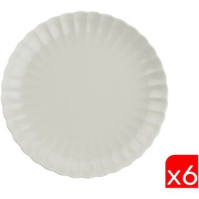 Resim Kütahya Porselen Bone Luz Krem Pasta Tabağı 21cm 6 Lı Çok Renkli 