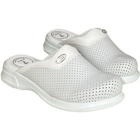 Resim 7 Noktalı Ortopedik Unisex Doktor-Aşçı Sabo Terlik Beyaz 