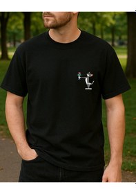 Resim Free Bird Baskılı T-shirt Siyah 