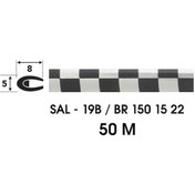 Resim Dekoratif 5mm Siyah Beyaz Damalı Şerit Çıta 3 Metre Araç İç Dış Kaplama Bandı 
