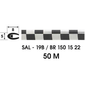 Resim Dekoratif 5mm Siyah Beyaz Damalı Şerit Çıta 3 Metre Araç İç Dış Kaplama Bandı 