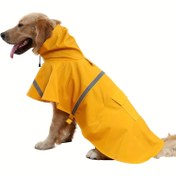 Resim Yansıtıcı Su Geçirmez Köpek Yağmurluğu - Tüm Irklar İçin Şık Kapüşonlu Evcil Hayvan Pelerini, Yağmurlu Günlerde Rahat ve Kuru 