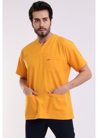 Resim Zarf Yaka Erkek Tek Üst - 09 Hardal-6349 