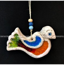 Resim Kuş Seramik No:1 Nazar Boncuk Bahçe Balkon Kapı Duvar Süs 