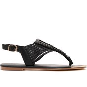 Resim Women's Black Ankle Strap Flip Flops Sandals Derimod