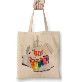 Resim Toyaso Bts Paper Beyaz Bez Çanta Uzun Saplı Alışveriş Çantası Plaj Çantası Beyaz 