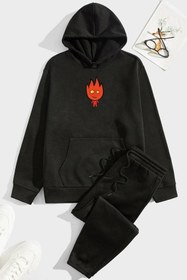 Resim uyguntarz Unisex Ateş Avatar Baskılı Eşofman Takımı 