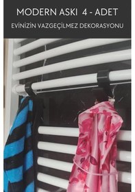 Resim Dekoratif Duvar Askısı 4 Adet Duvara Monte Edilen Askı Modern Duvar Askısı Kıyafet Askısı Siyah 