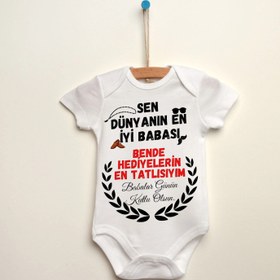 Resim Puppetzzz En Iyi Babası Baskılı Bebek Body Zıbın 
