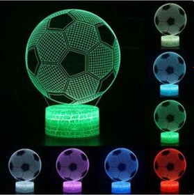 Resim Metabagua Futbol Futbol Topu 3d Illusion Görsel Nightlight Resepsiyon Masa Lambası Odası Dekor Yı9ap9 Şeffaf 