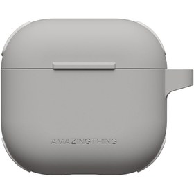 Resim Airpods 4 Kılıf Amazingthing Airbag Köşe Tasarımlı Omni Serisi Silikon Kılıf Gri 