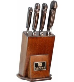 Resim Sürbisa 61510-ym-e 61510-ym-e Eskitme Ahşaplı Mutfak Bıçak Seti A 