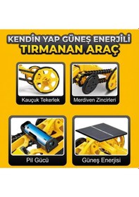 Resim Güneş Enerjili Ve Pilli Tırmanan Araba Robot Kiti - Kendin Yap Diy Eğitici Bilim Deney Seti 