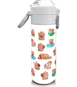 Resim Coral High Kids Capybara Desenli Pipetli Ve Direkt İçim Çelik Termos 500 Ml 31794 