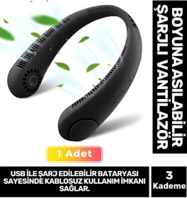 Resim Fantazer Özel Üretim Sessiz Eller Serbest Boyuna Asılabilir Şarjlı 3 Kademeli Vantilatör Klima Soğutucu Fan 