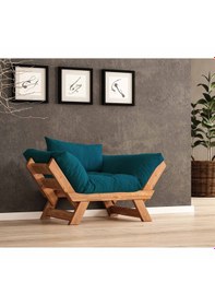 Resim Woodesk Adalar Masif Tik-petrol Renk Berjer Cpt8158-140 Petrol 