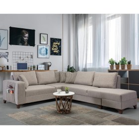 Resim Eymense Loft Köşe Koltuk Takımı Açık Kahve 