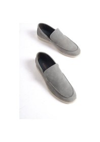 Resim Mubiano Hakiki Deri -mbkry22103gr Gri Nubuk Erkek Loafer Gri 
