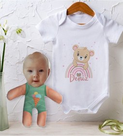 Resim Bitmeyenkartus Bk Kids Kişiye Özel Fotoğraflı Bebek Yastık Ve Bebek Body Zıbın H (550906029) Çok Renkli 