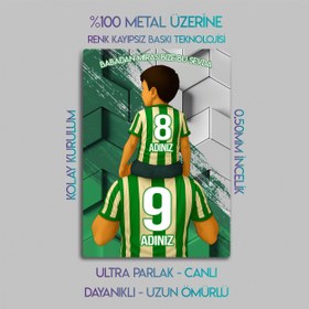 Resim Konyaspor Bursaspor Baba Oğul - Kişiselleştirilebilir Metal Tablo - L (30x40) / 1.50 mm / Mıknatıslı Kurulum 