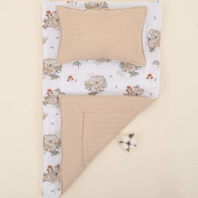 Resim Alt Açma Matı ve Yastık - Çift Taraflı - Kumsal Beji Müslin - Koala 