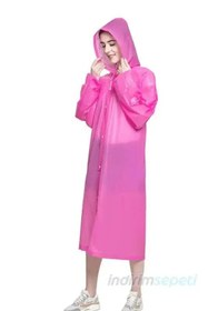 Resim Yağmurluk Kadın Erkek Kapüşonlu Eva - Pembe 