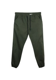 Resim Erkek Büyük Beden Battal Boy 100 Kilo-180 Kilo Arası İçin Uygun Bağcıklı Gabardin Jogger Pantolon Haki 