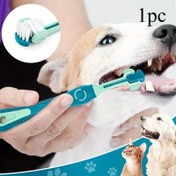 Resim PetSmile Köpek ve Kedi Diş Fırçası Yumuşak Naylon Kıllar ve Derece Silikon Temizleyici ile - Kaymaz Sap, Asılabilir Tasarım, Tüm Köpekler ve Kediler için Nazik Diş Bakımı, Manuel Pet Bakım Aracı, Köpek Bakım Malzemeleri, Silikon Kıllı Fırça, Güvenli Pet Ürünü 