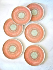 Resim 6'lı Desenli Seramik Pasta Tabağı Tatlı Sunum Tabak 21 Cm-pinko 