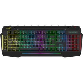 Resim Turbox Giantpeak USB Kablolu Rgb Makro Gaming Klavye Standart Q Sese Duyarlı RGB Işıklı Macrolu Telefon Tutacaklı 
