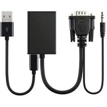 Resim Xinhang Siyah Taşınabilir USB 1080 P Dönüştürücü VGA Video Kablosu ile Video Laptop | HDMI Kabloları (Yurt Dışından) 