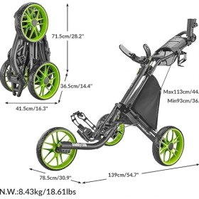 Resim Caddylite Ez Fold Version 8 Golf Taşıma Arabası- Katlanabilir, Hafif, 3 Tekerlekli, Kolay Saklama Için Tek Tıkla Katlama 