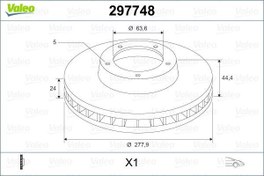 Resim VALEO 297748 | Fren Diski Ön Tourneo Connect 02-131.8 TDCI / Tddi / Dı 1.8 TDCI 1.8 16V 1.8 TDCI Transit Connect (P65_, P70_, P80_) 02-131.8 16V 1.8 Di 1.8 TDCI 1.8 TDCI Connect 03-1.8D TDCI Adet Havalı 278mm | 2 Adet 