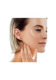 Resim Altın Renk Zirkon Taşlı 6 Mm Mıknatıslı Deliksiz Küpe 1 Çift Manyetik Fake Küpe 