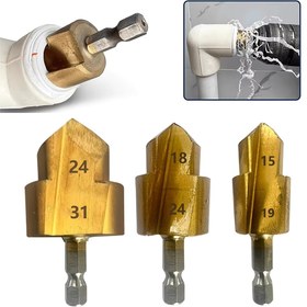 Resim Tek Parça Paket Altıgen Sap PPR Boru Reamer Matkap Ucu, 20/25/32mm Boyutlar, Elektrikli Matkaplarla Uyumlu, Su Borusu Reaming için, Elektrik Gerektirmez 