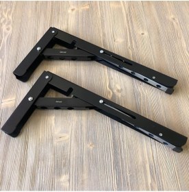 Resim Mandallı Katlanabilir Masa Konsolu 1 Çift Siyah 40cm 