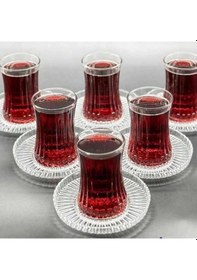 Resim Paşabahçe Elysia Çay Bardağı Riva Çay Tabağı Takımı 24 Parça Çok Renkli 