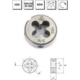 Resim Mte Makina Takım W3/8" Hss Dın En 22 568 Whitworth Normal Vidalı Pafta Lokması - B00110040952 