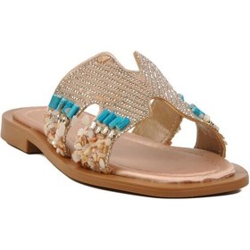 Resim Bej Saten Kadın Terlik 246048 Z Ten 