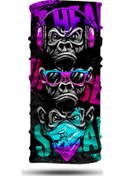 Resim Üç Maymun Desenli Motosiklet Bandana Boyunluk Outdoor Balaklava 