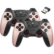 Resim Km-029 2.4g Kablosuz Kontrol Cihazı 1 - 2 Usb Alıcı 2 Gamepad Rose Pembe 