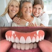 Resim 1 Küçük Paket/1 Set - Şeffaf Ambalajlı 1 Büyük Paket/2 Set ile Unisex Ayarlanabilir Diş Protezleri - Rahat ve Yumuşak Uyum, Kolay Temizleme ve Değiştirme, Basit Giyim, Doğal Görünüm A849 